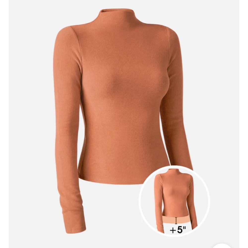OGL Eco-Mousse® Brushed Mock Neck Top-Hip Length